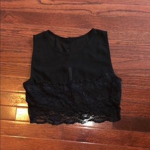 Black Lace Crop Top